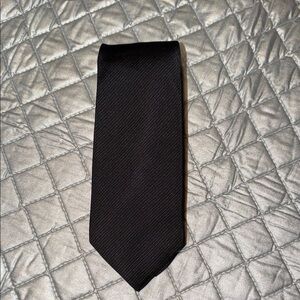 David Donahue black twill weave Italian silk necktie